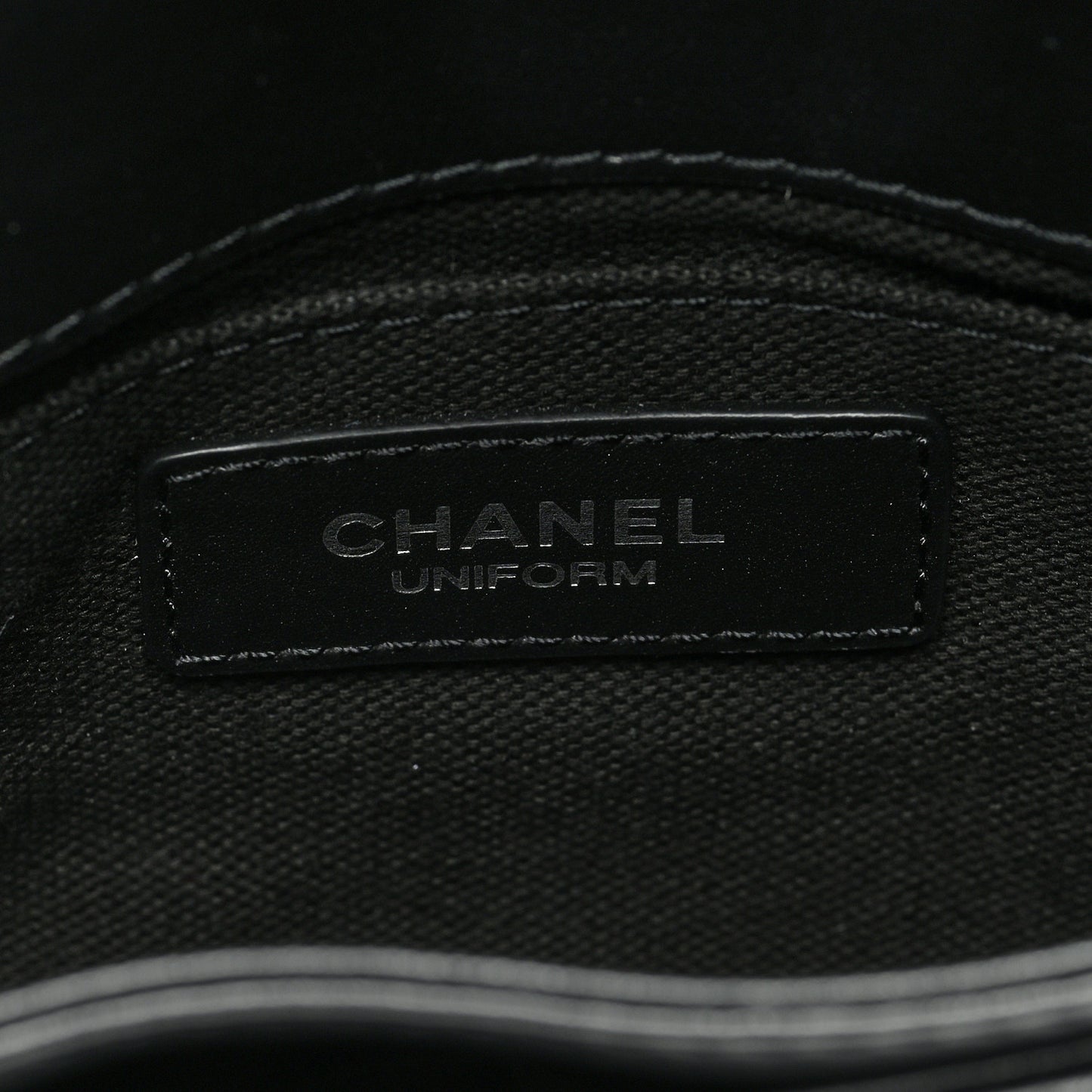 Calfskin Quilted CC Uniform Flap Belt Bag Black