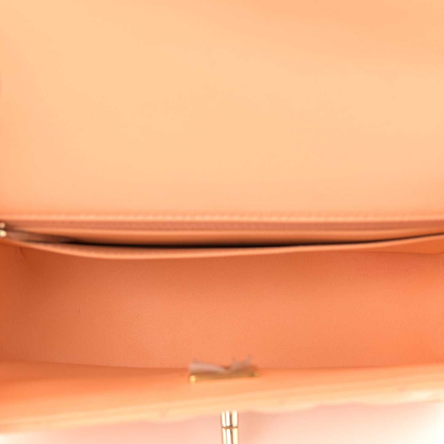 Lambskin Quilted Mini Rectangular Flap Light Orange