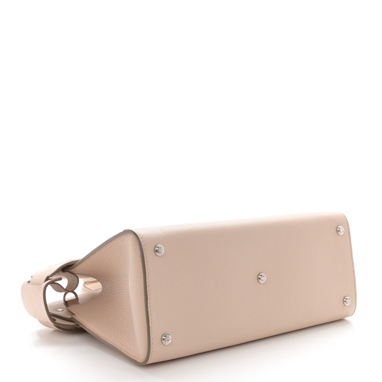 Grained Calfskin Small Horizon Satchel Beige