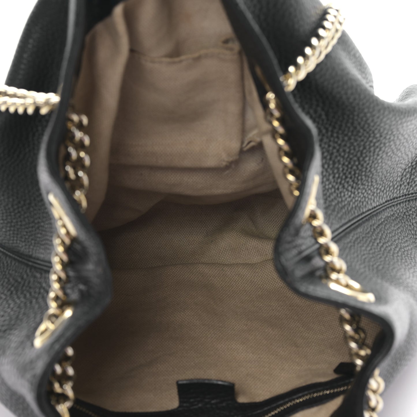 Pebbled Calfskin Medium Soho Chain Shoulder Bag Black