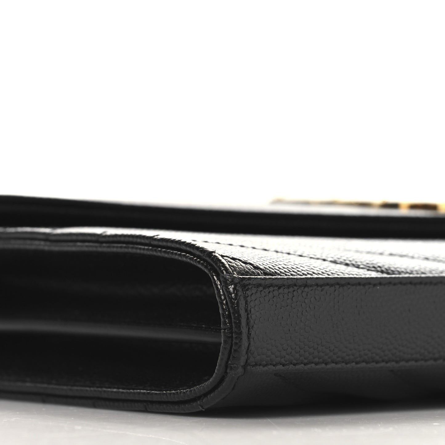 Grain De Poudre Matelasse Chevron Monogram Chain Wallet Black