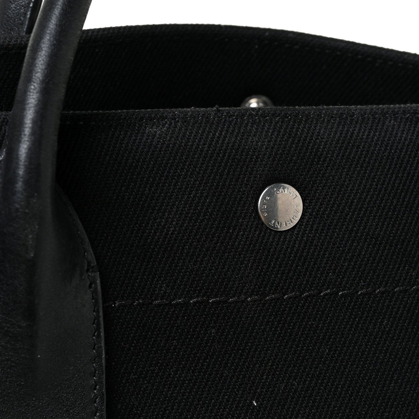Linen Calfskin Rive Gauche Tote Black