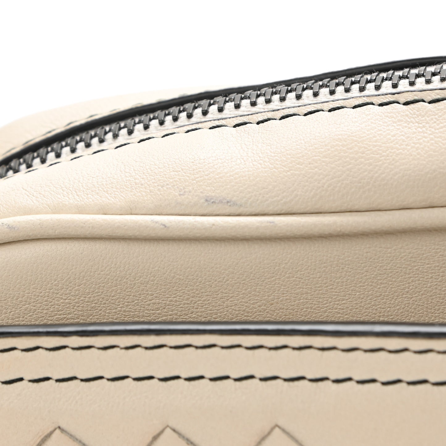 Nappa Intrecciato Medium Camera Shoulder Bag Beige