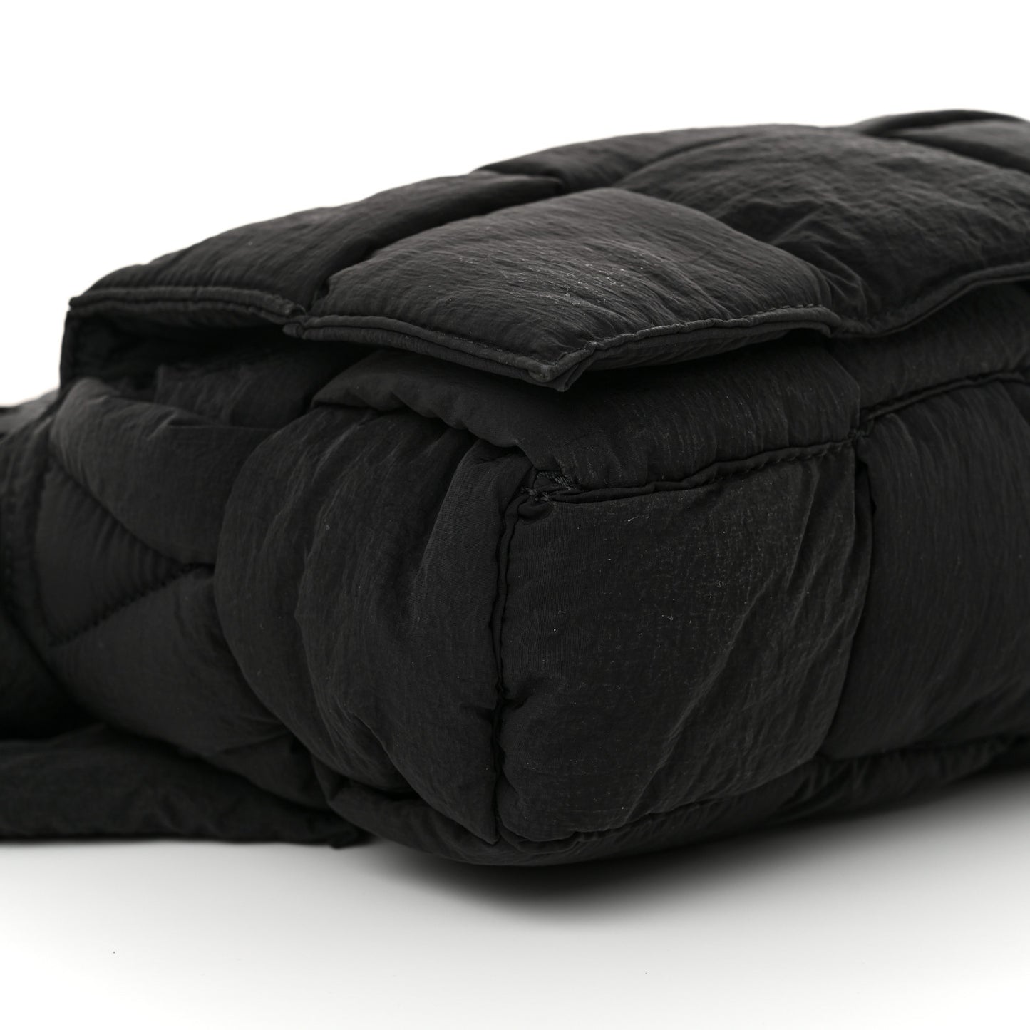 Nylon Intrecciato Padded Tech Cassette Bag Black