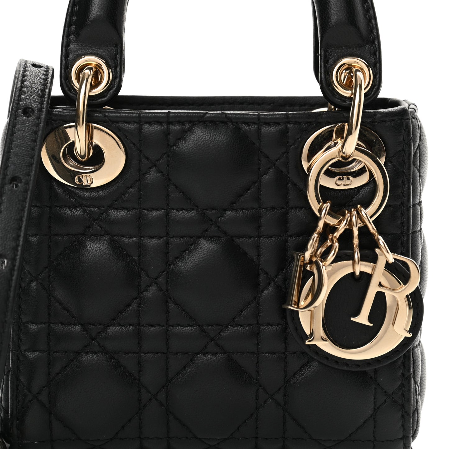 Lambskin Cannage Micro Lady Dior Black