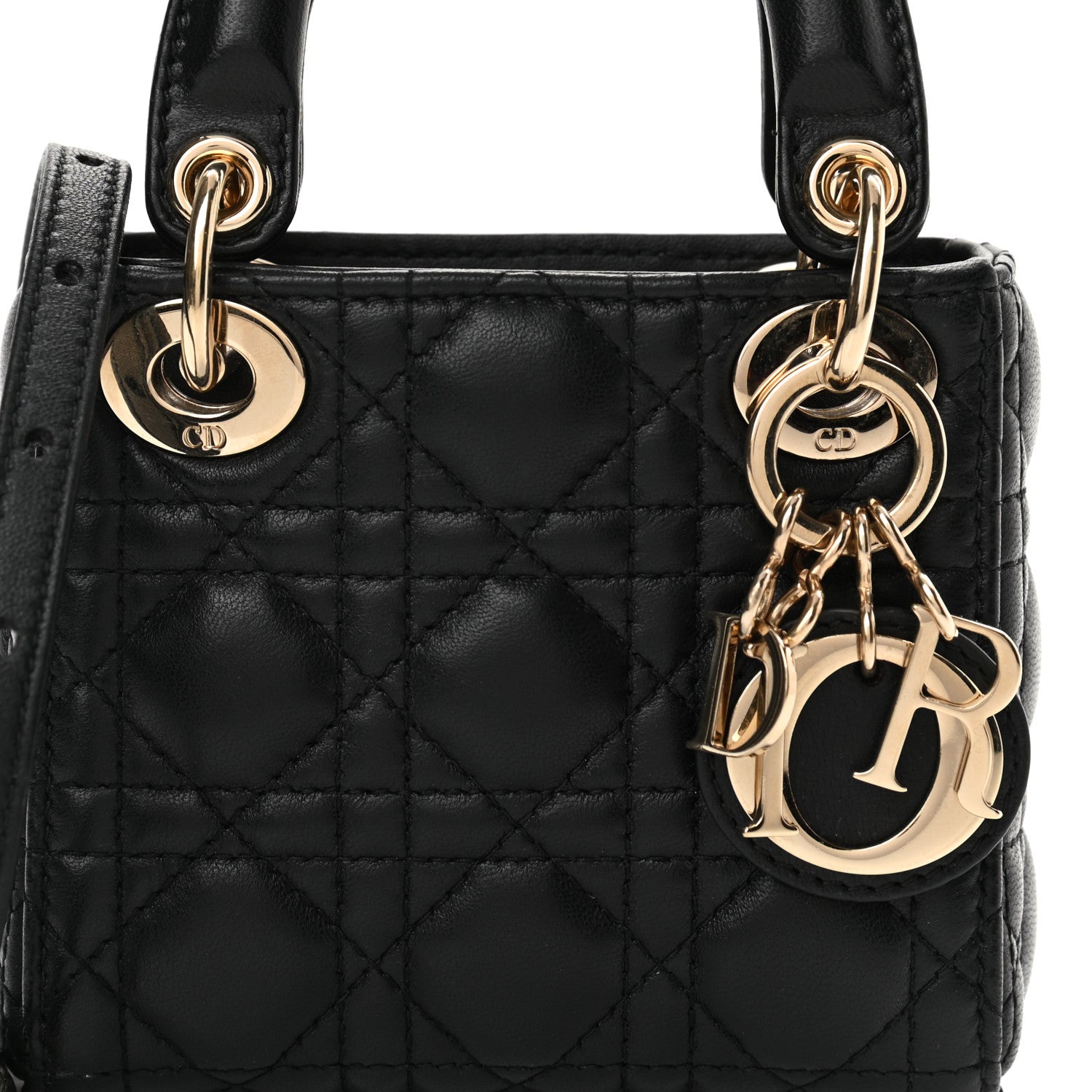Christian Dior Lambskin Cannage Micro Lady Dior Black 8 of 14