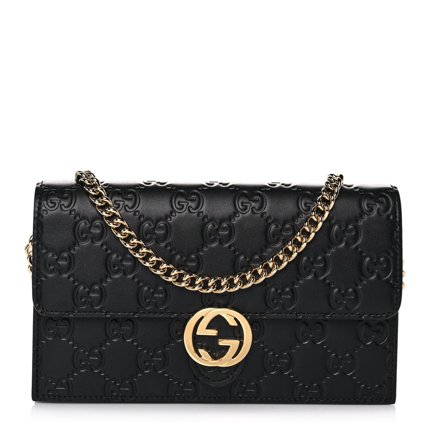 Guccissima Icon Chain Wallet Black
