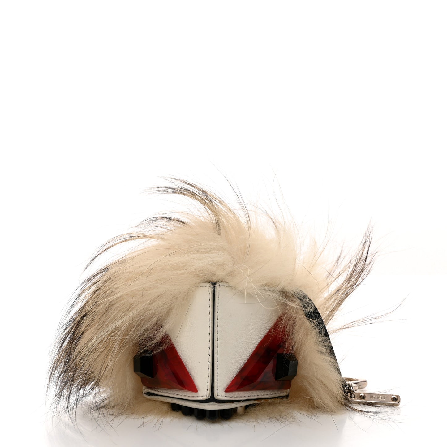 Vitello Flamingo Fox Fur Flurry Monster Bag Bug Cube Charm White