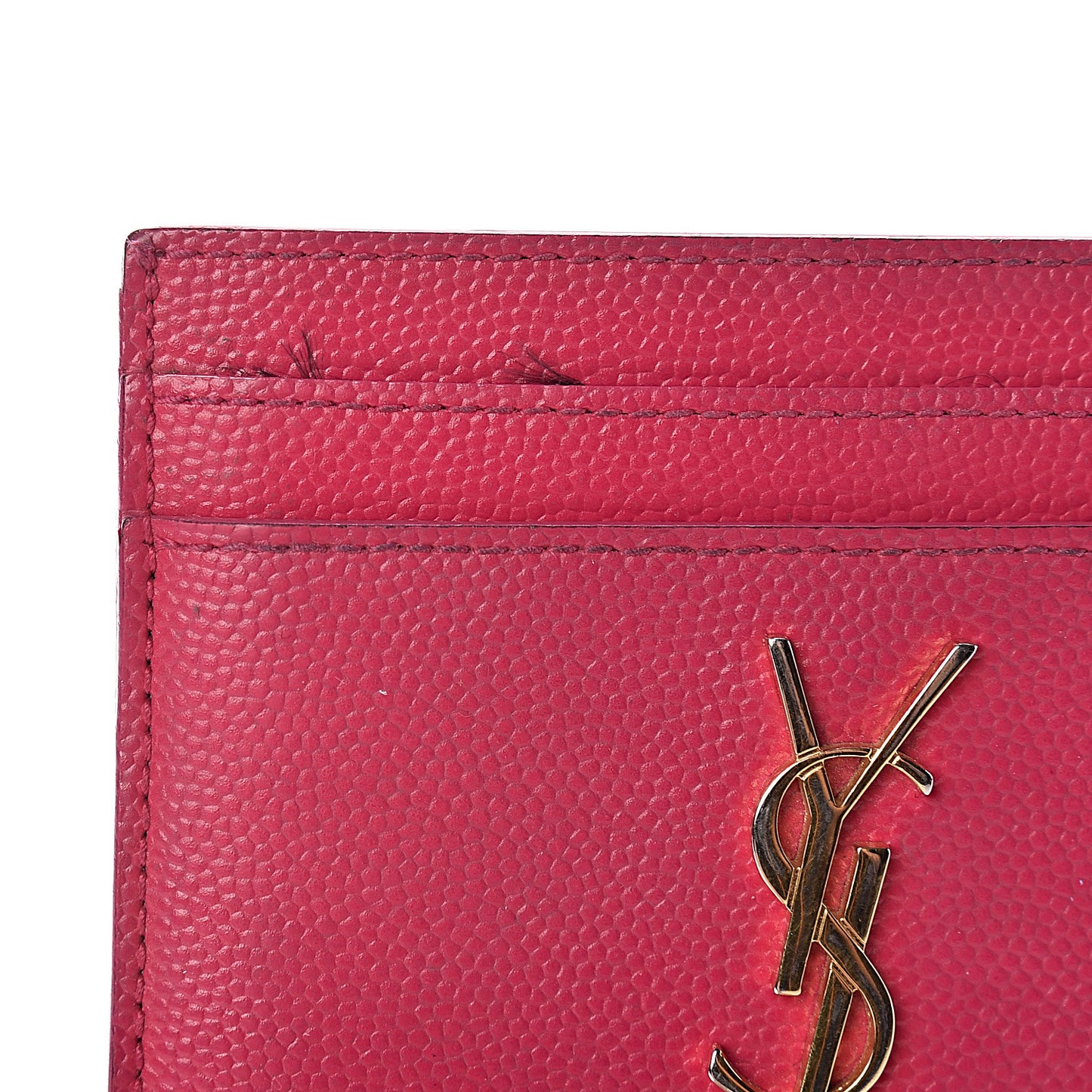 Grain De Poudre Monogram Credit Card Case Fuschia