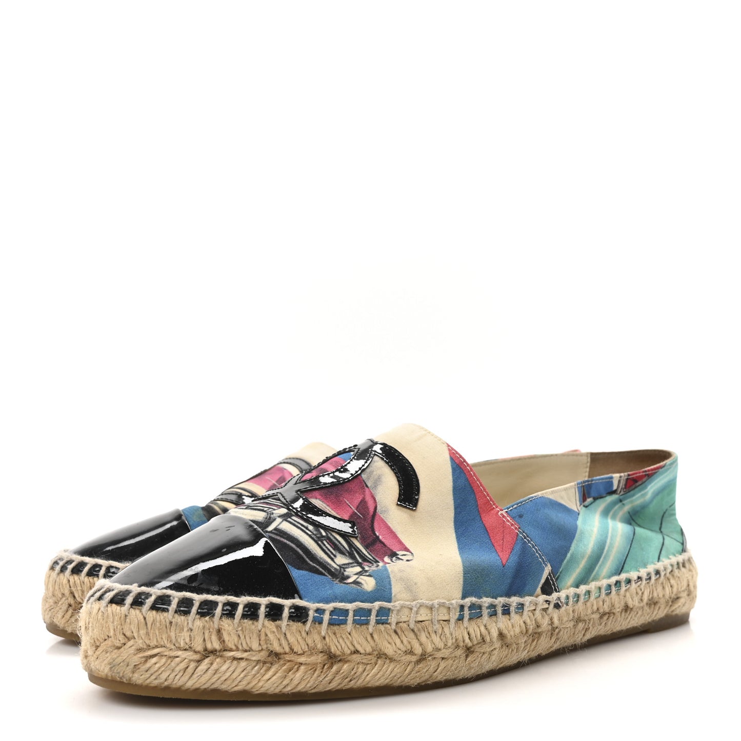Fabric Patent CC Espadrilles 40 Multicolor Black