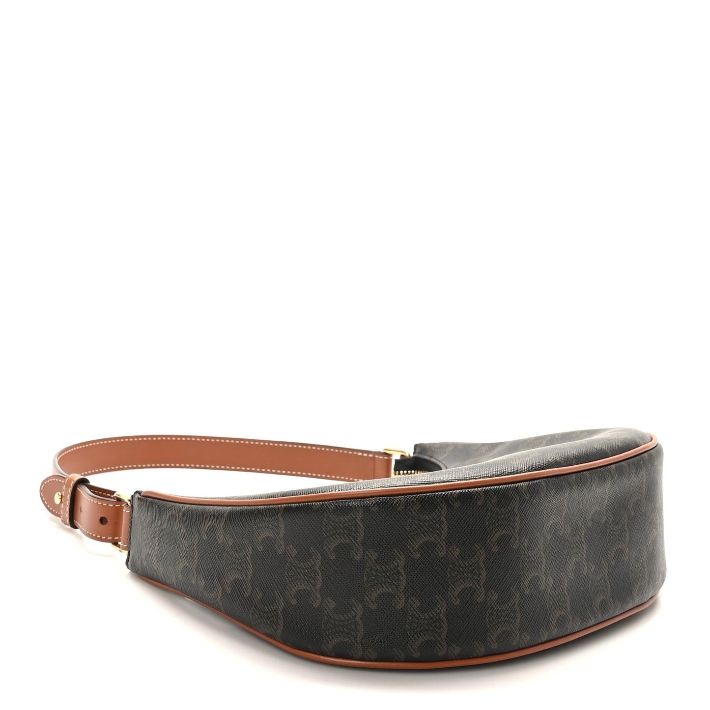 Triomphe Canvas Calfskin Ava Shoulder Bag Tan