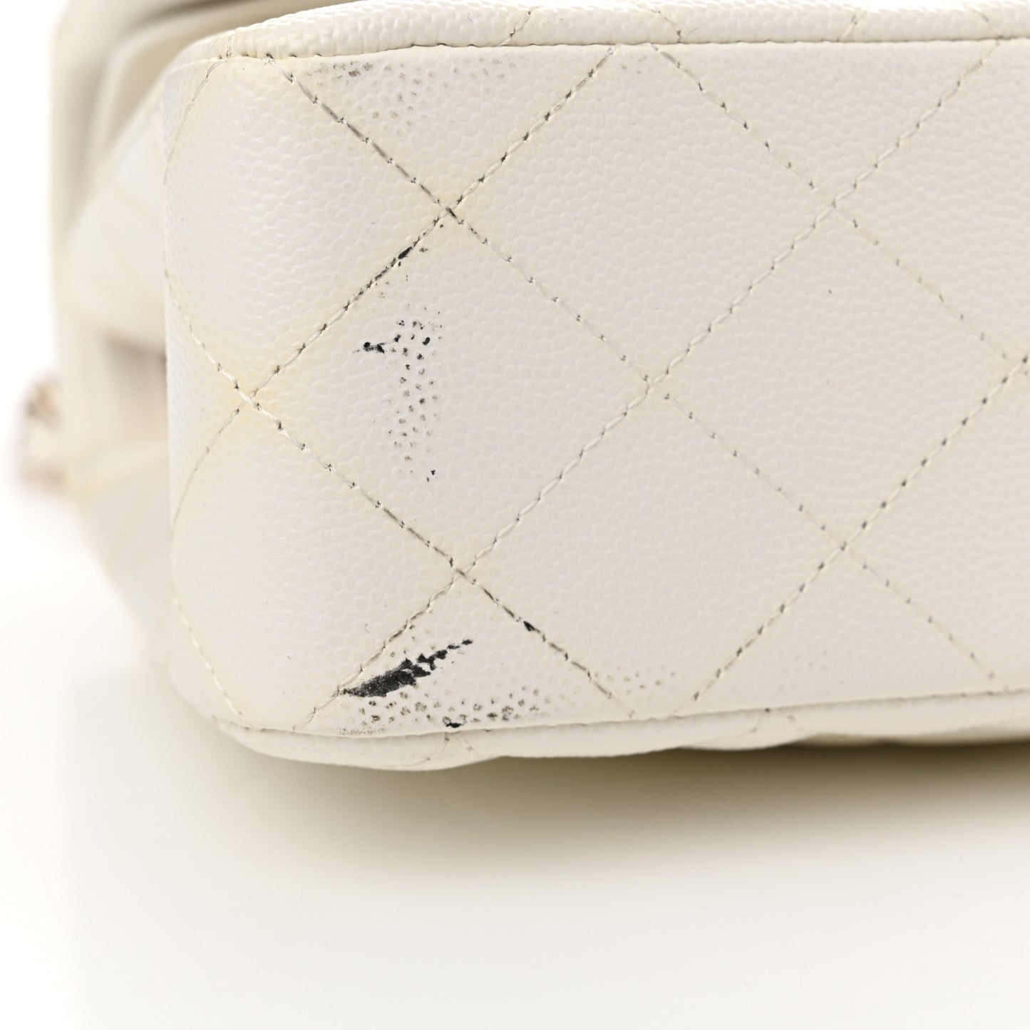 Caviar Quilted Small Double Flap White