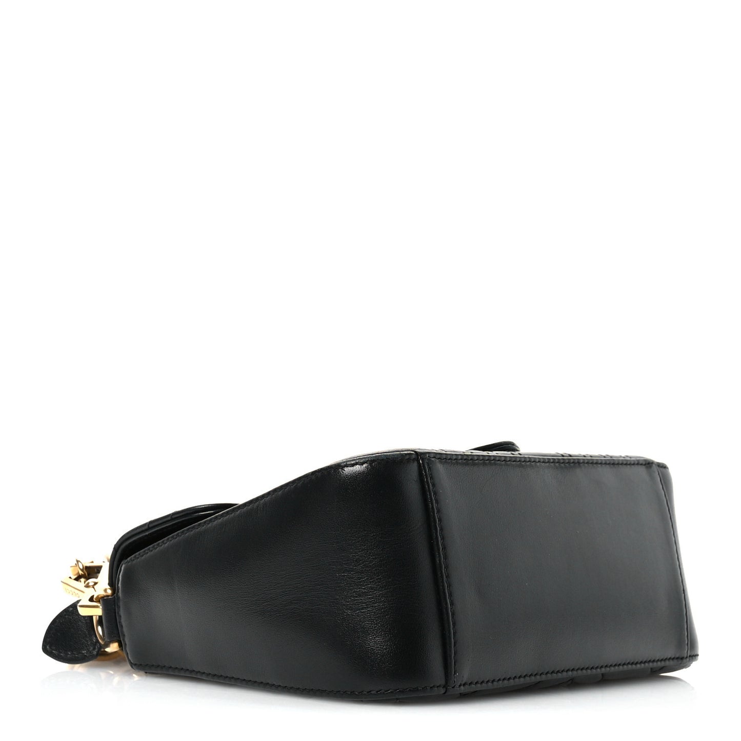 Calfskin Matelasse Mini GG Marmont Top Handle Shoulder Bag Black