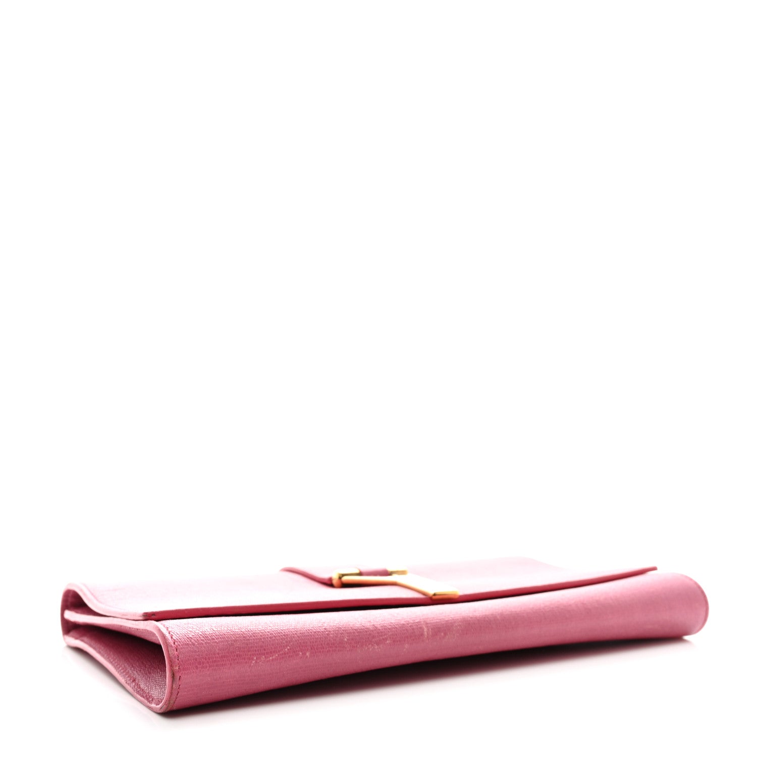 Saint Laurent Textured Calfskin Y Ligne Clutch Fuchsia 4 of 12
