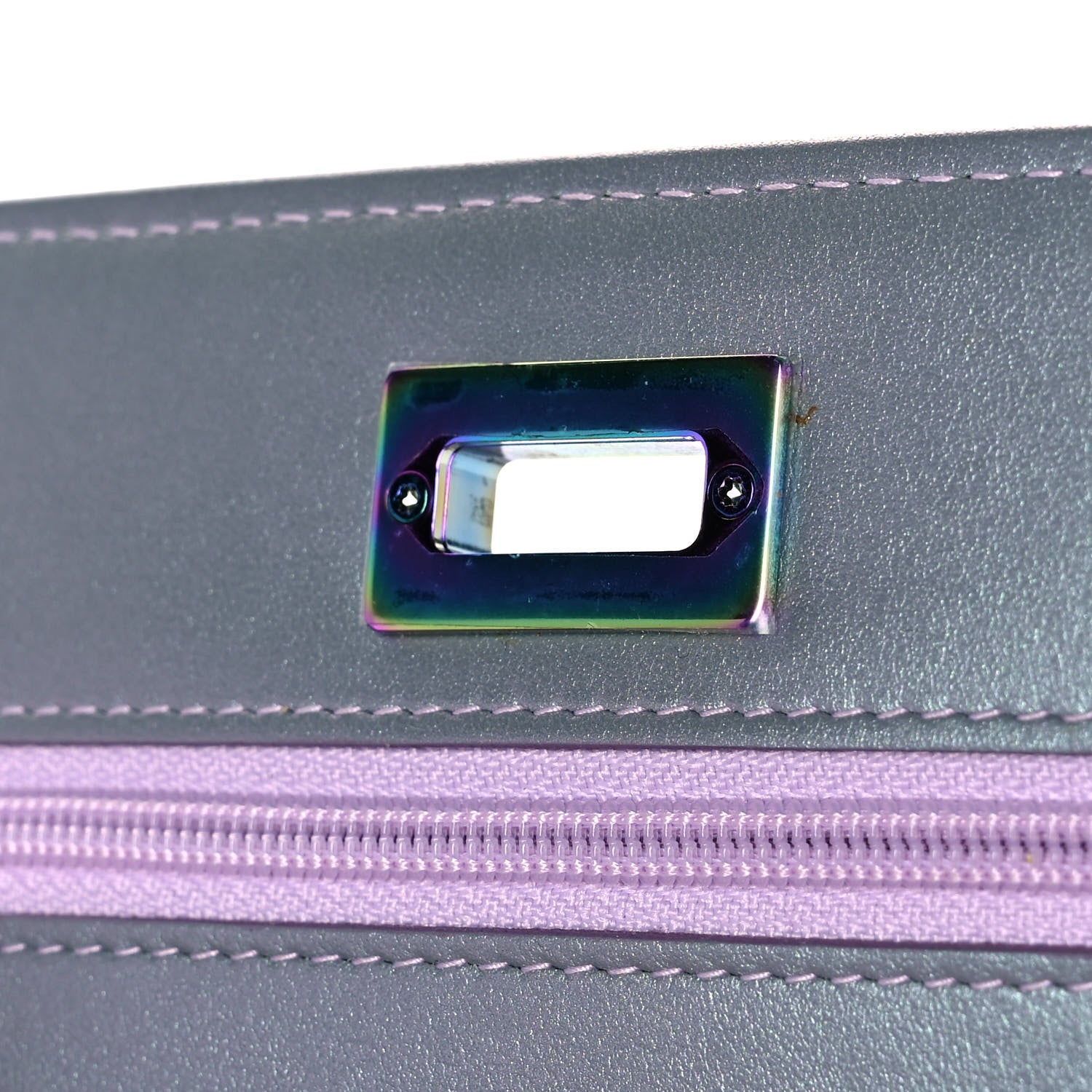 Chanel Iridescent Lambskin Quilted Reissue Wallet On Chain WOC Light Purple 7 of 10