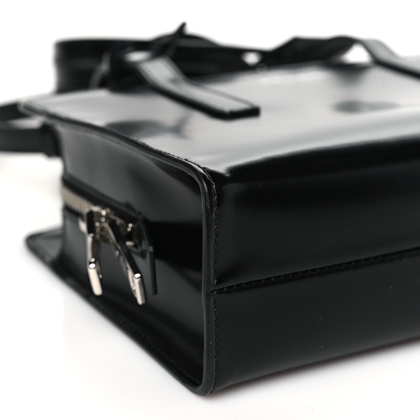 Spazzolato Mini Re-Edition 1995 Double Handle Handbag Black