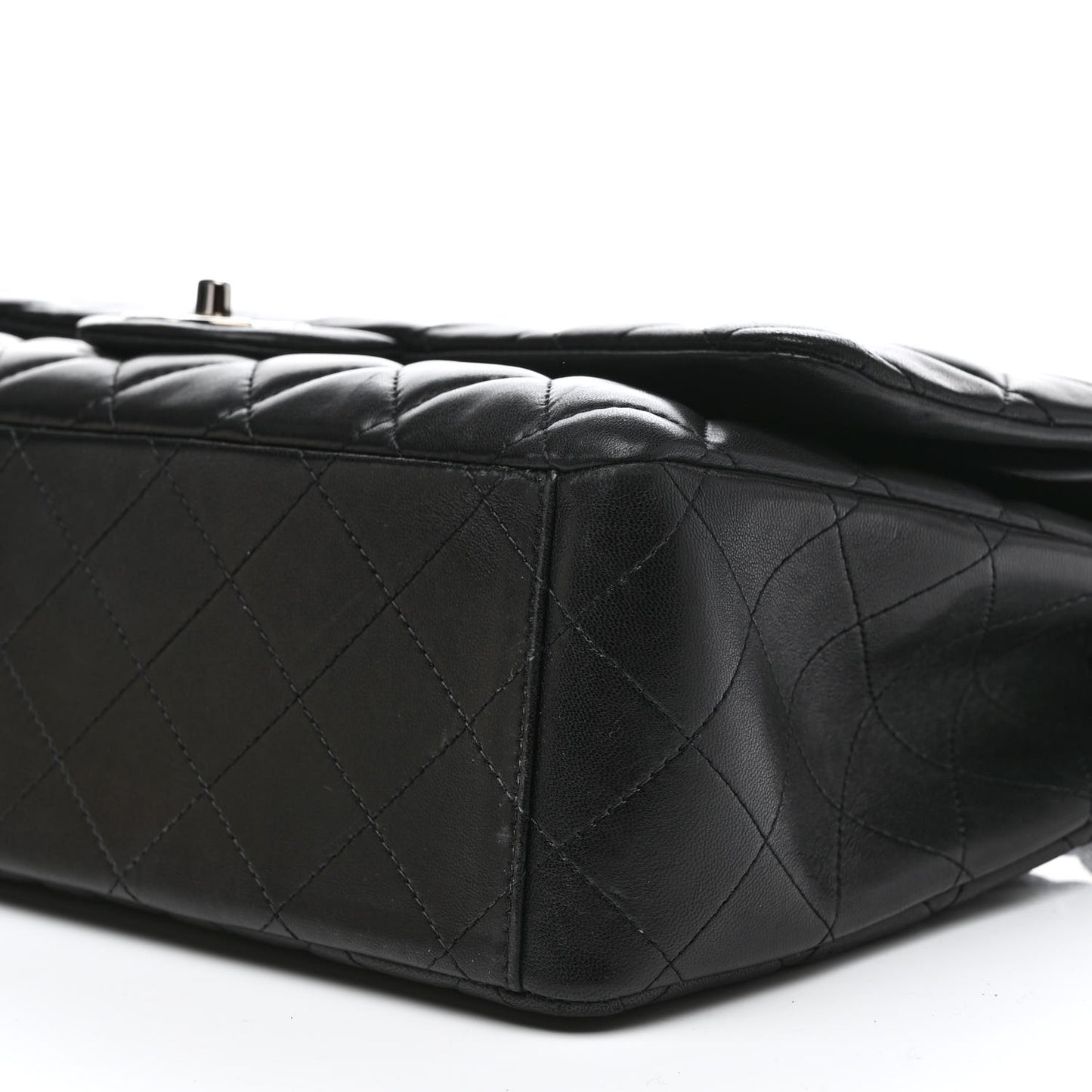 Lambskin Quilted Maxi Double Flap Black