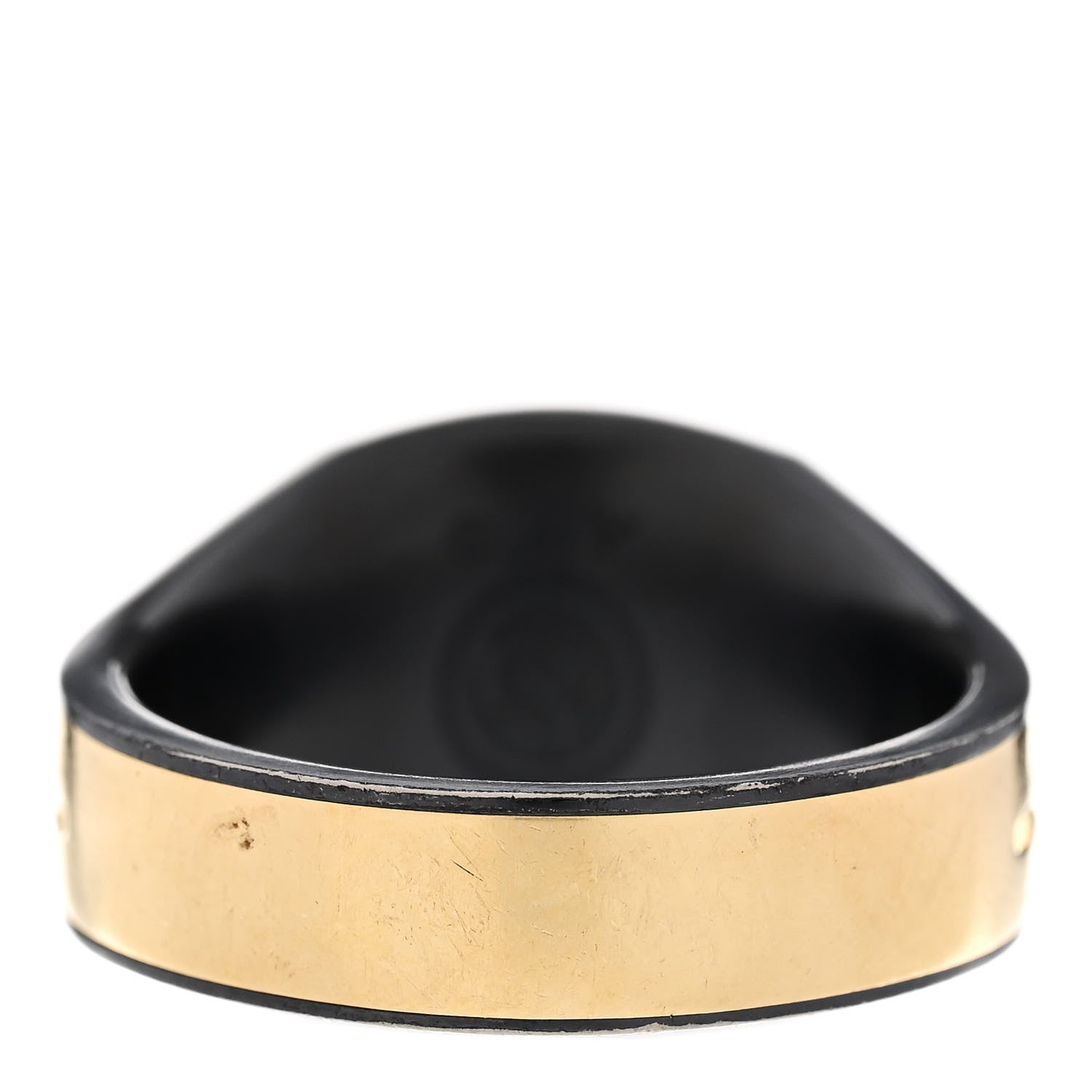 David Yurman Titanium 18K Yellow Gold Champagne Diamond Signet Ring 68 12.25 3 of 4