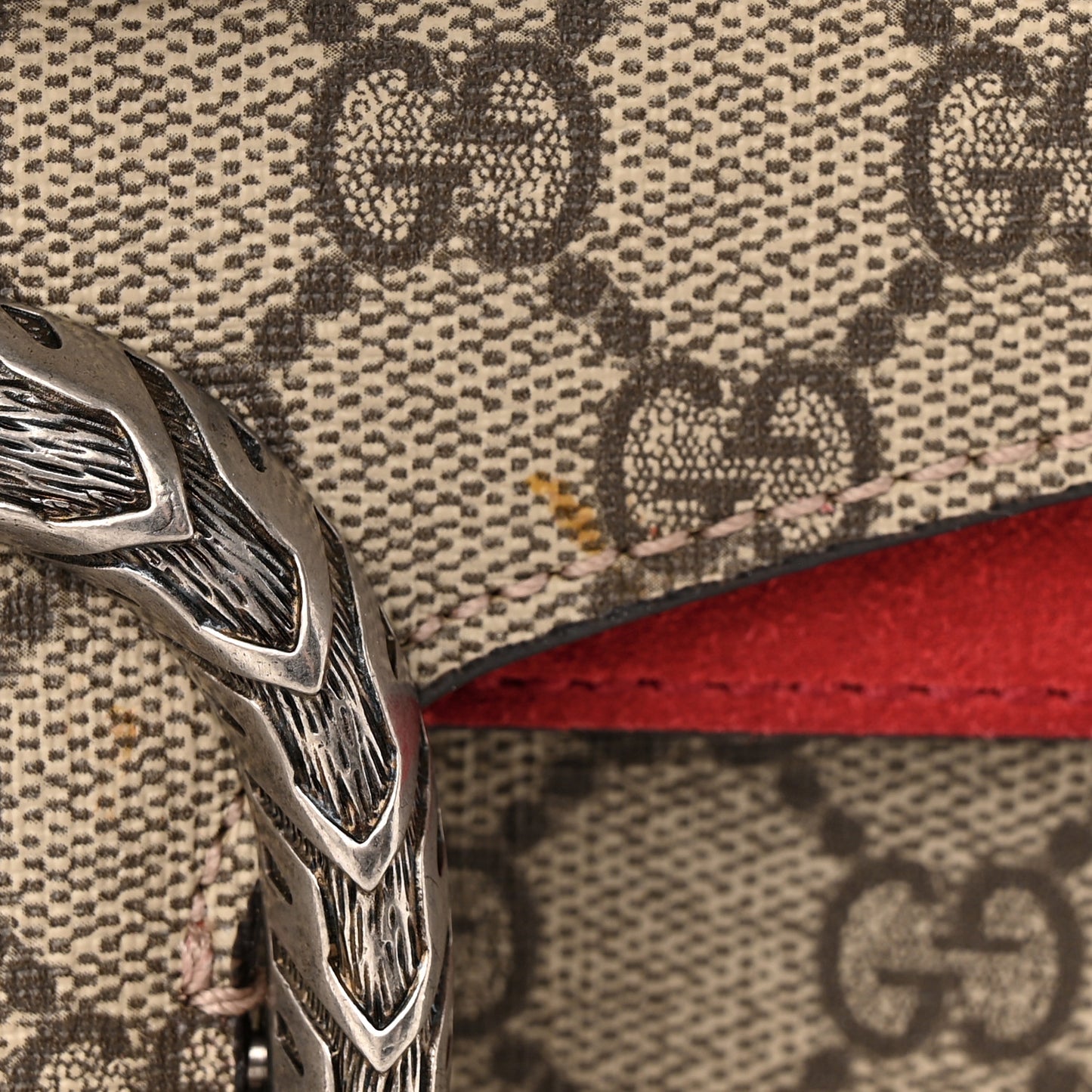 GG Supreme Monogram Small Dionysus Shoulder Bag Red