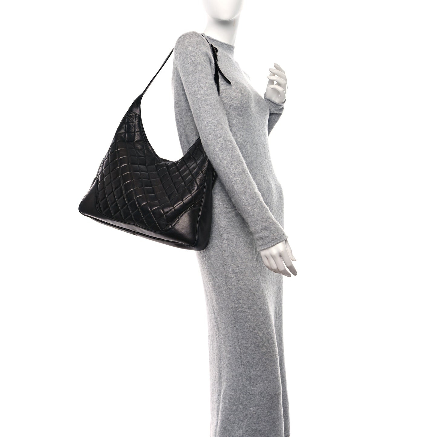 Lambskin Quilted CC Shoulder Bag Black