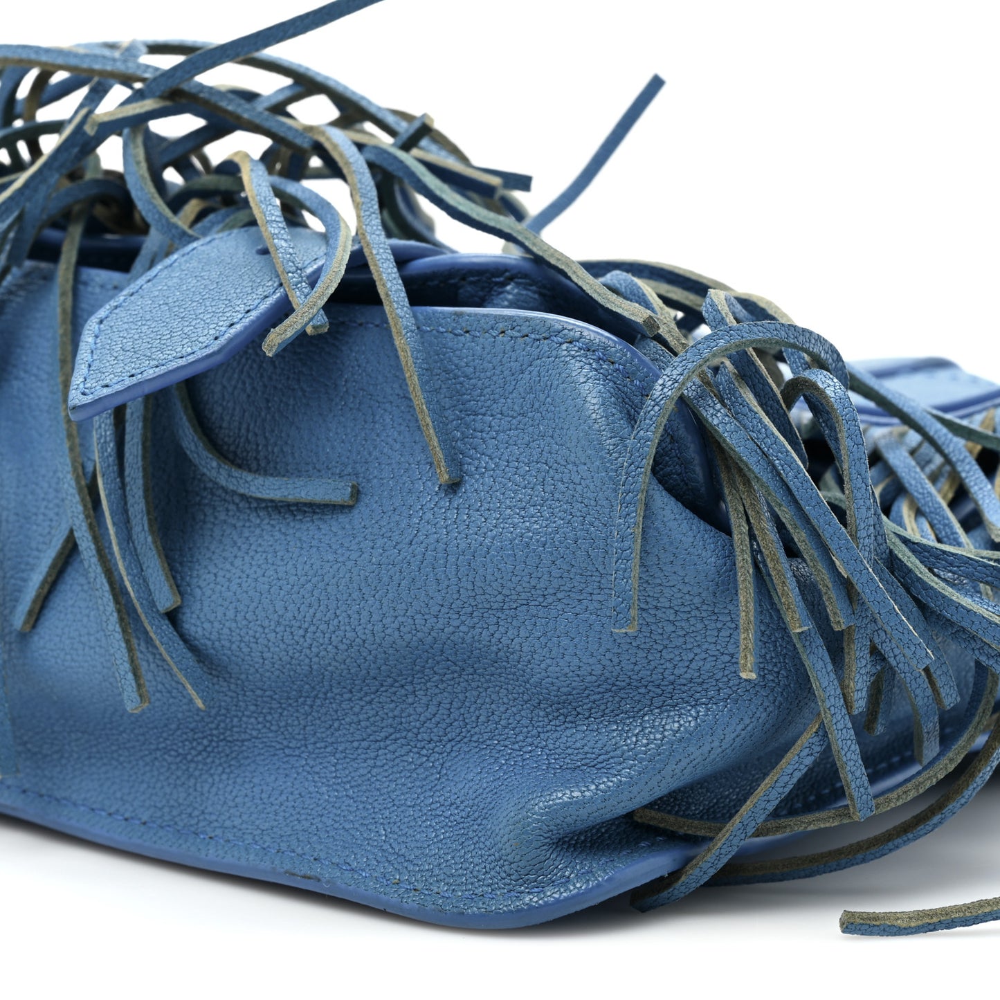 Lambskin Fringe PS1 Crossbody Pouch Cobalt Blue