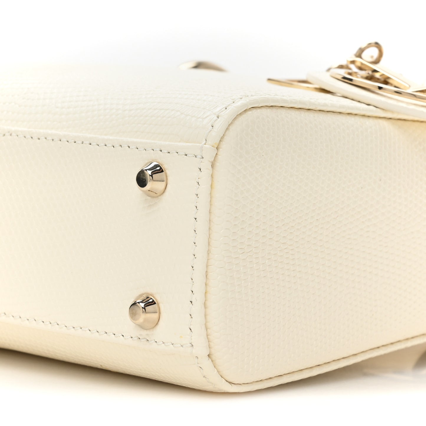 Lizard Mini Lady Dior White