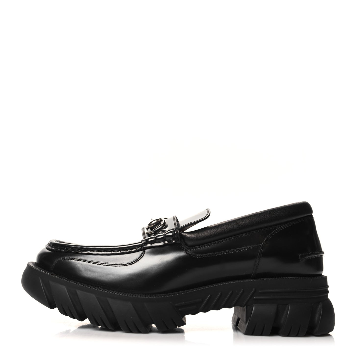 Magnum Calfskin Nappa Samoa Mens Horsebit Platform Lug Sole Loafers 11 Black