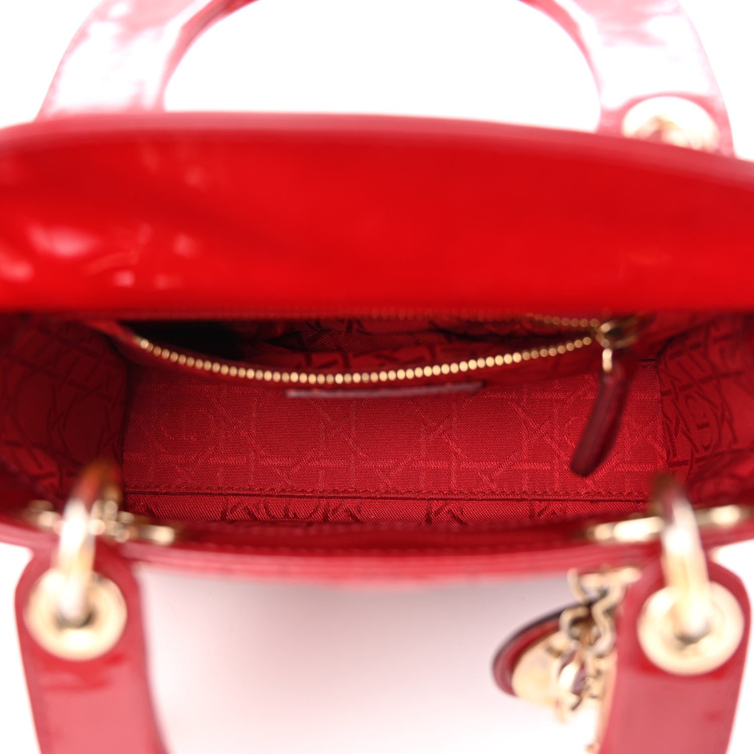 Christian Dior Patent Cannage Mini Lady Dior Red 5 of 14