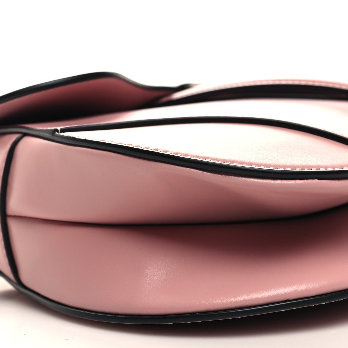 Smooth Calfskin Saddle Bag With Strap Antique Pink