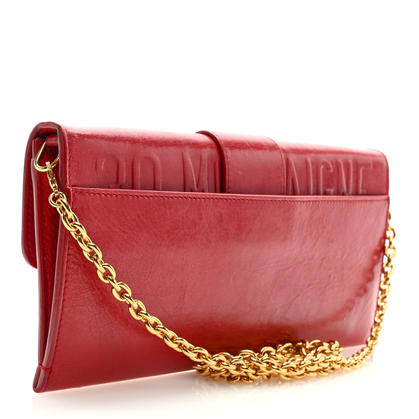 Crinkled Lambskin 30 Montaigne Clutch Red