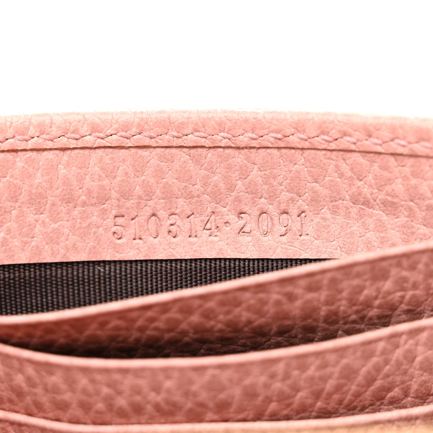 Dollar Calfskin Interlocking G Chain Wallet Soft Pink