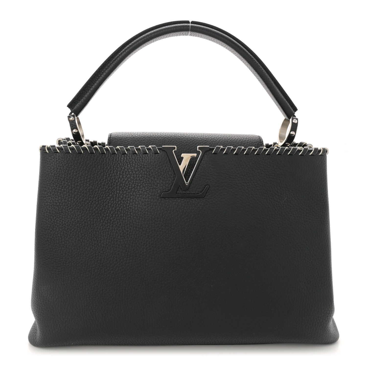 Louis Vuitton Taurillon Braided Capucines MM Black 1 of 12