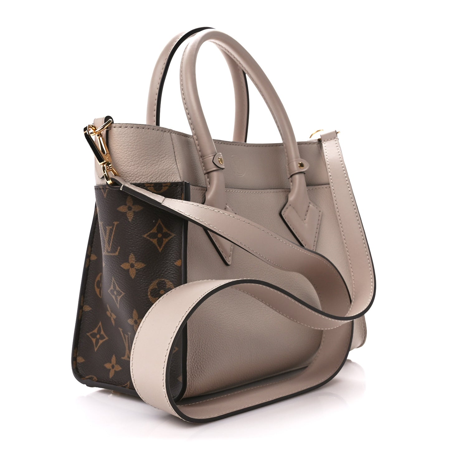 Calfskin Monogram On My Side PM Greige