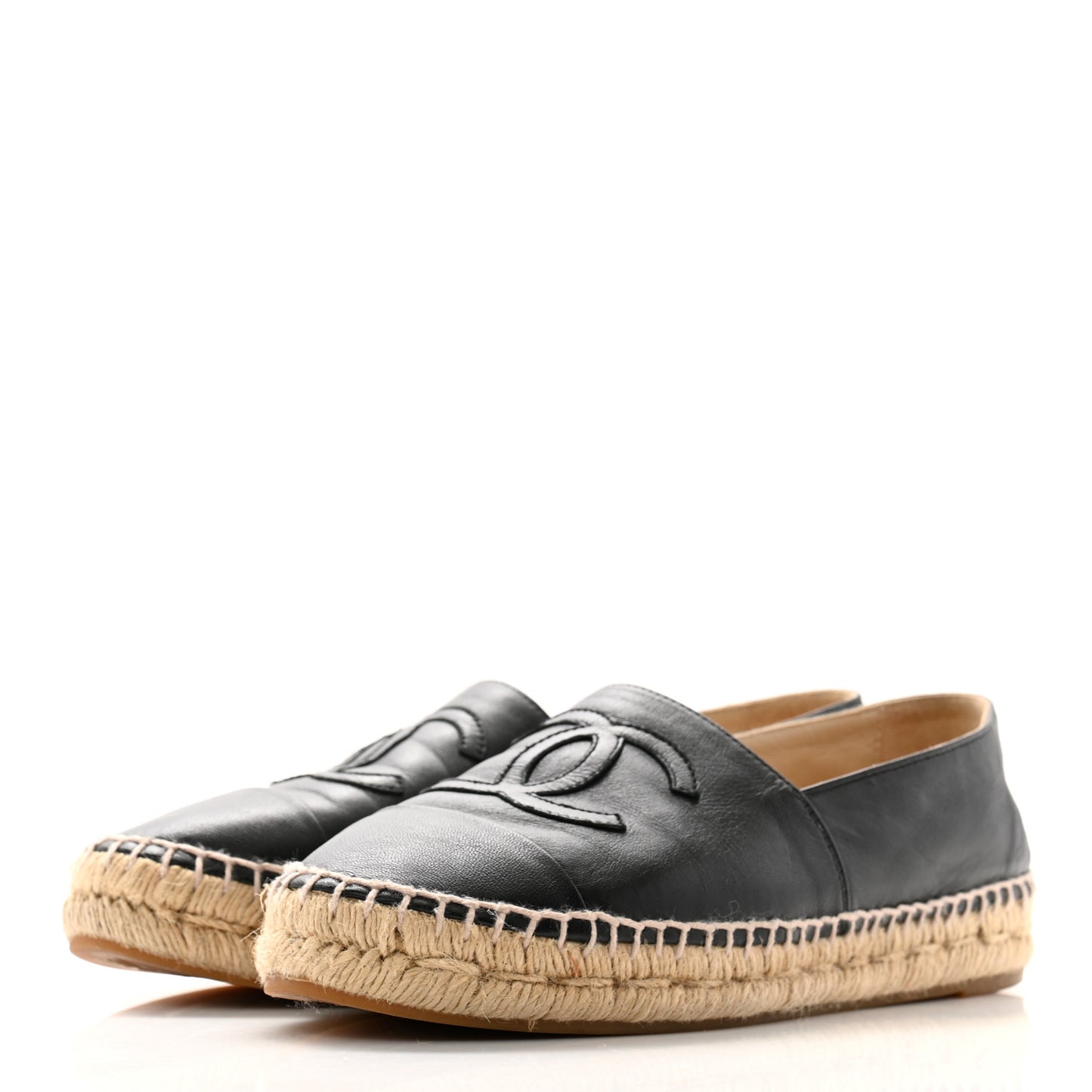 Lambskin CC Espadrilles 37 Black