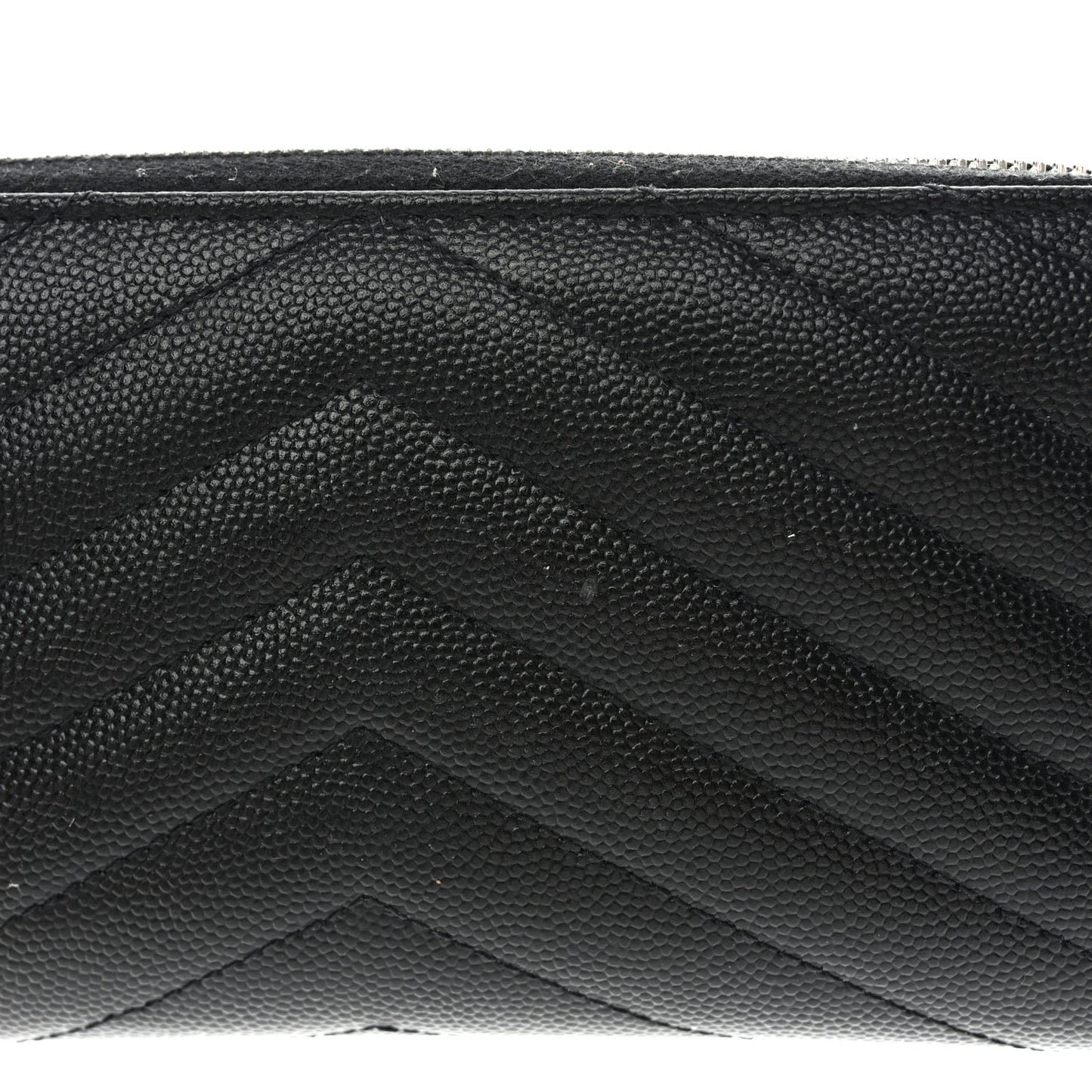 Grain De Poudre Matelasse Chevron Monogram Zip Around Wallet Black