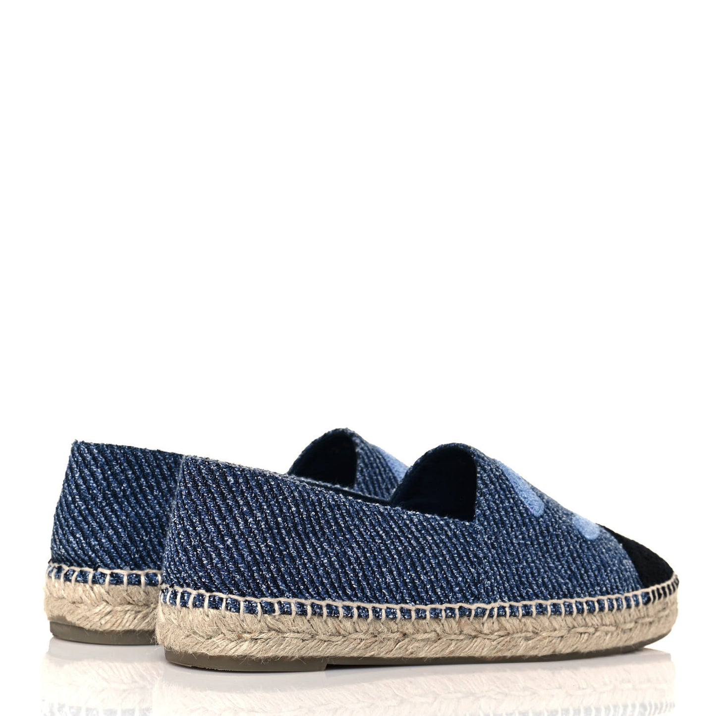Cotton Tweed CC Espadrilles 41 Blue Ecru Black