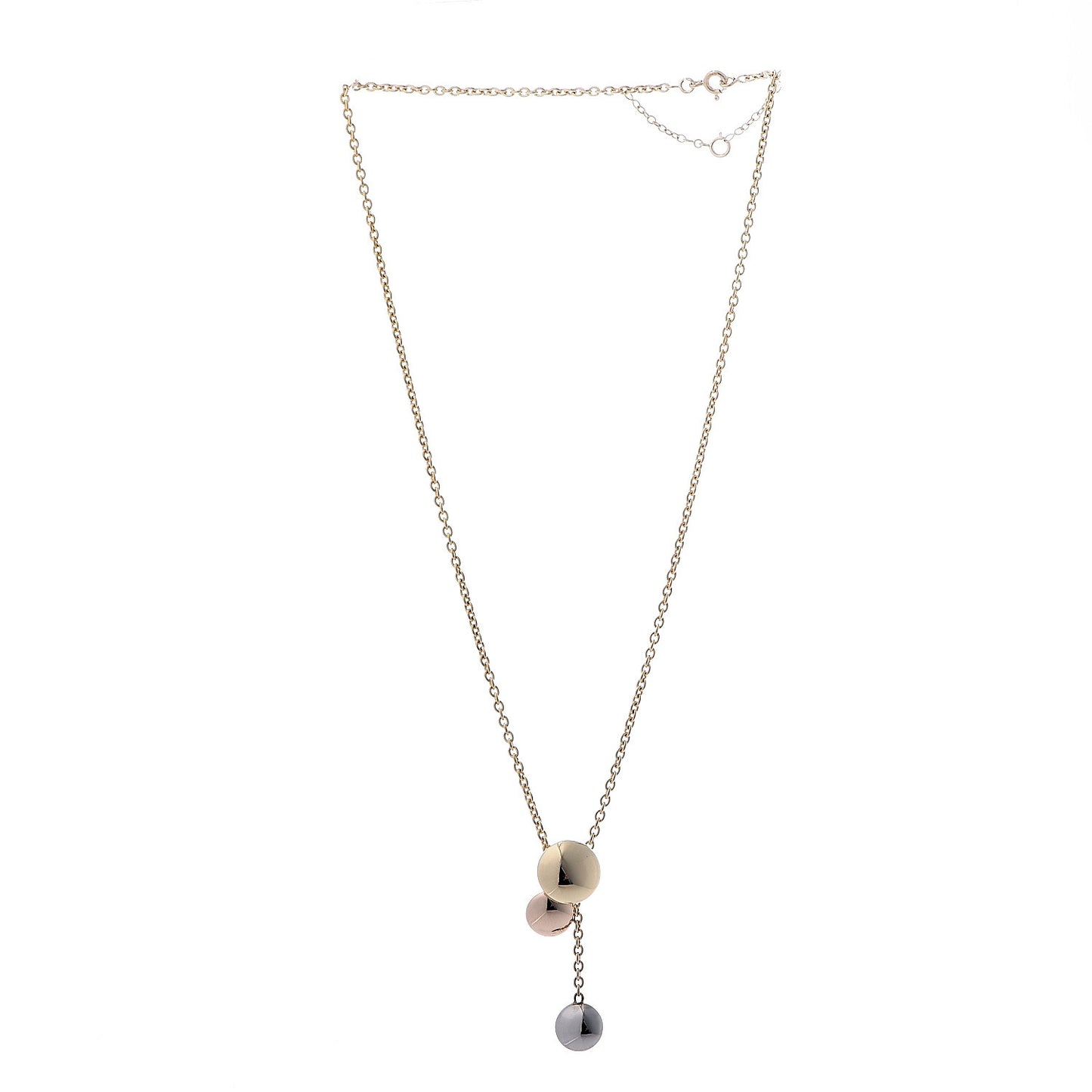 18K Pink Yellow White Gold Sweet Trinity Drop Necklace