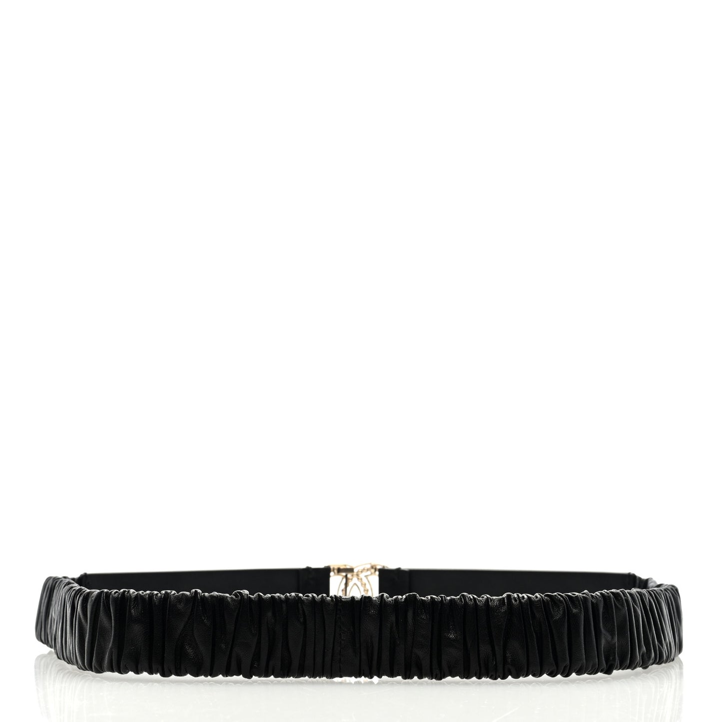 Lambskin Crystal Logo Belt 85 34 Black