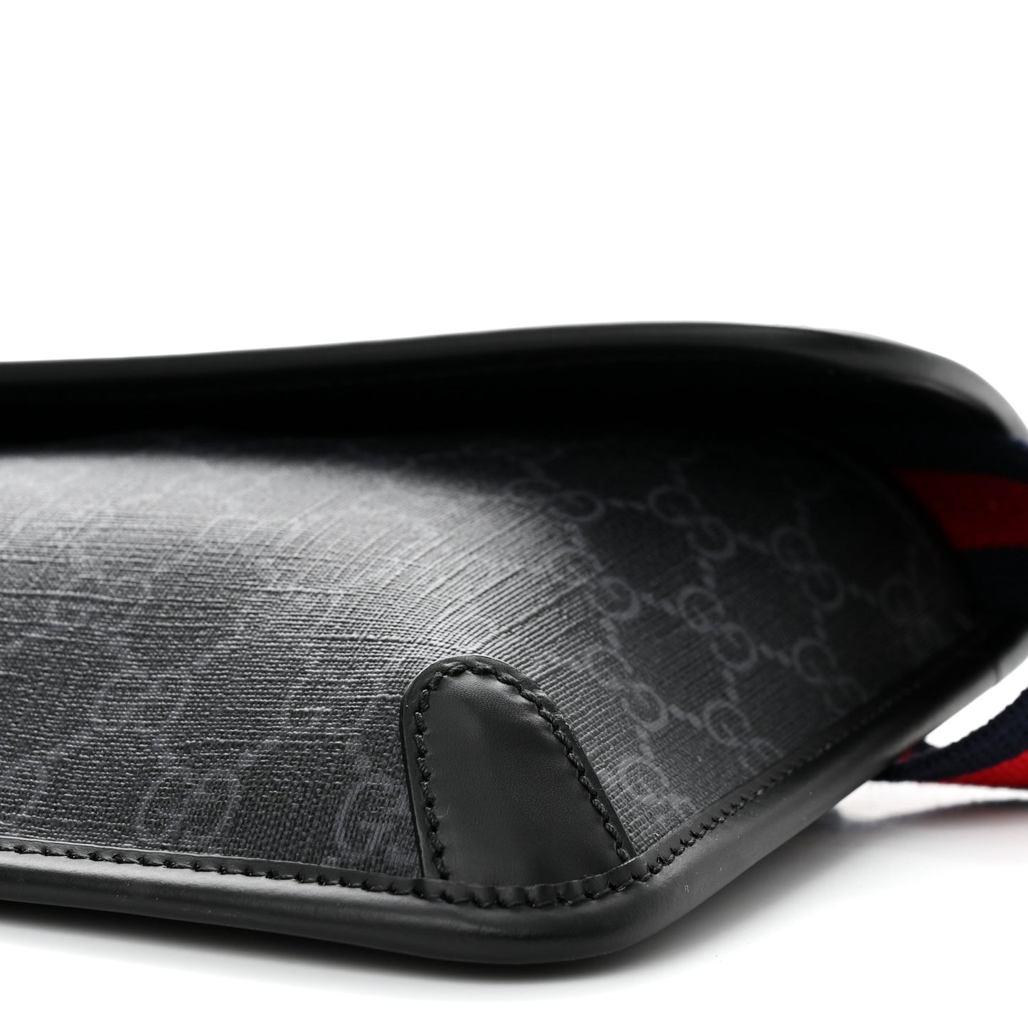 GG Supreme Monogram Web Slim Belt Bag Black Grey