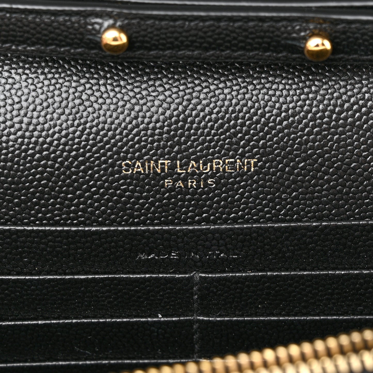 Grain De Poudre Matelasse Chevron Monogram Chain Wallet Black