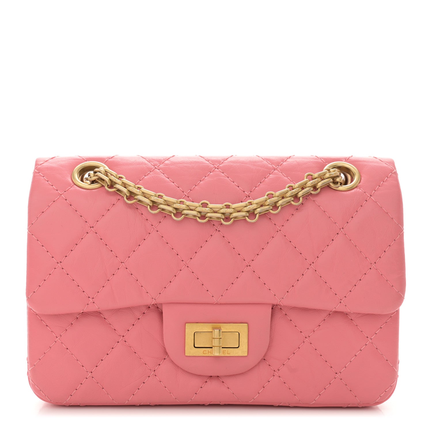 Chanel Aged Calfskin Quilted 2.55 Reissue Mini Flap Pink 1 of 11