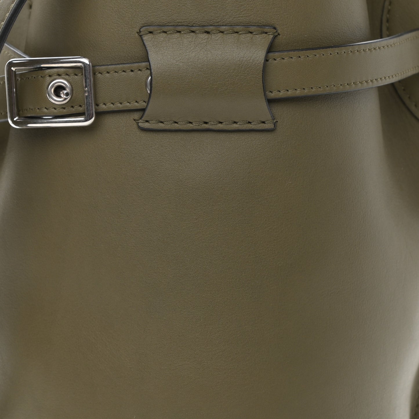 Smooth Calfskin Nano Big Bag Bucket Army Green