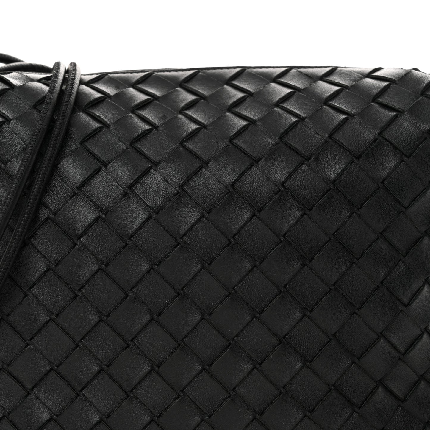 Nappa Intrecciato Medium Loop Camera Bag Black