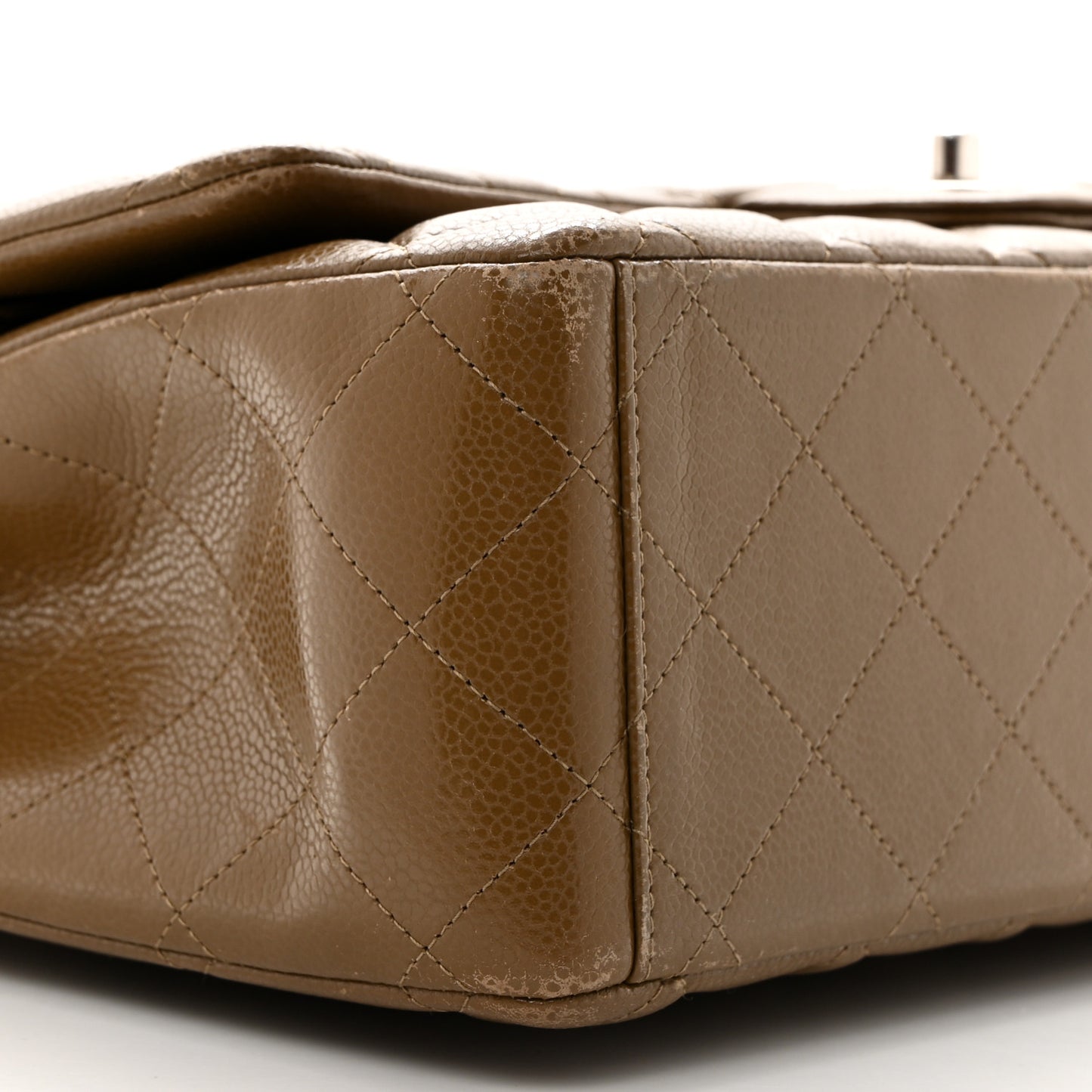 Caviar Quilted Maxi Double Flap Brown