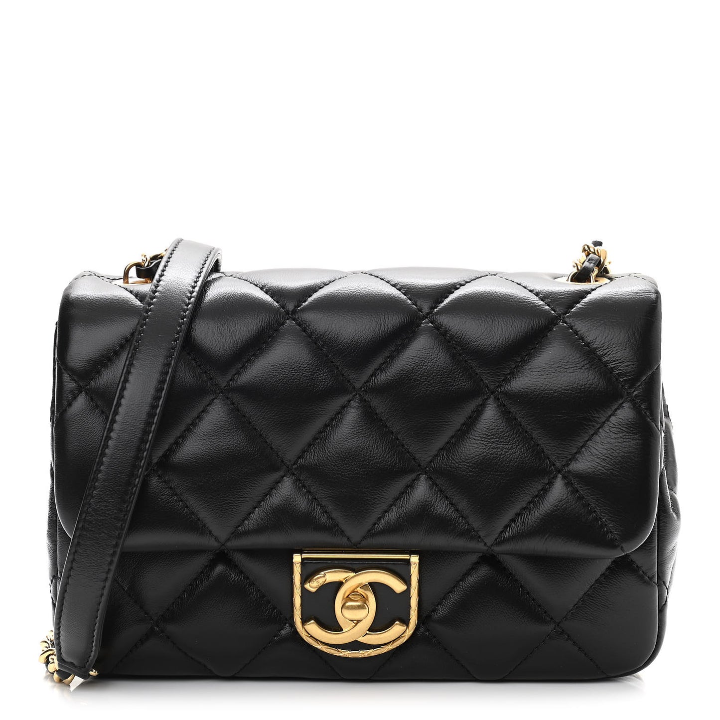 Lambskin Quilted Mini Flap Black
