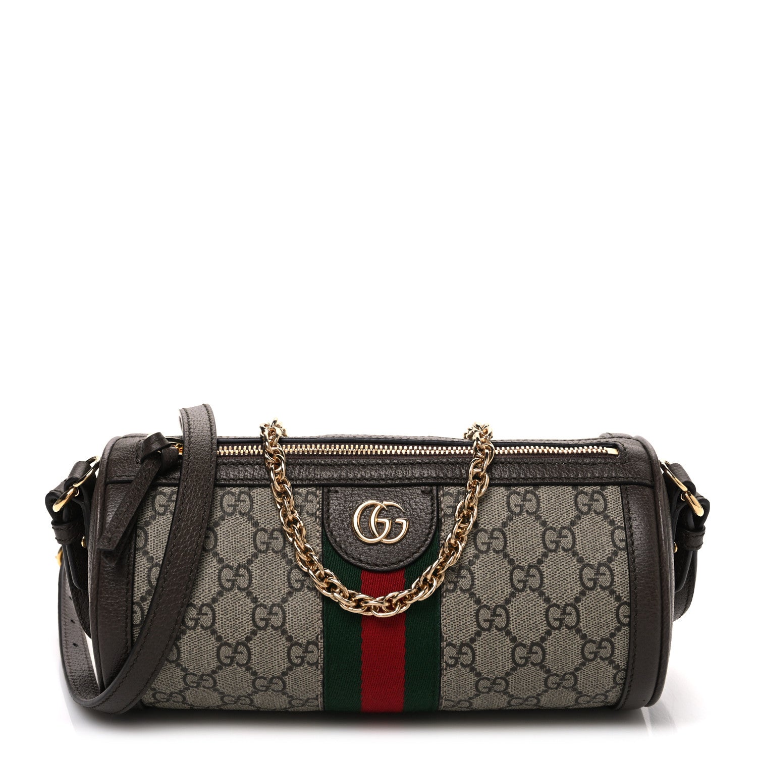 Gucci GG Supreme Monogram Textured Dollar Calfskin Web Small
