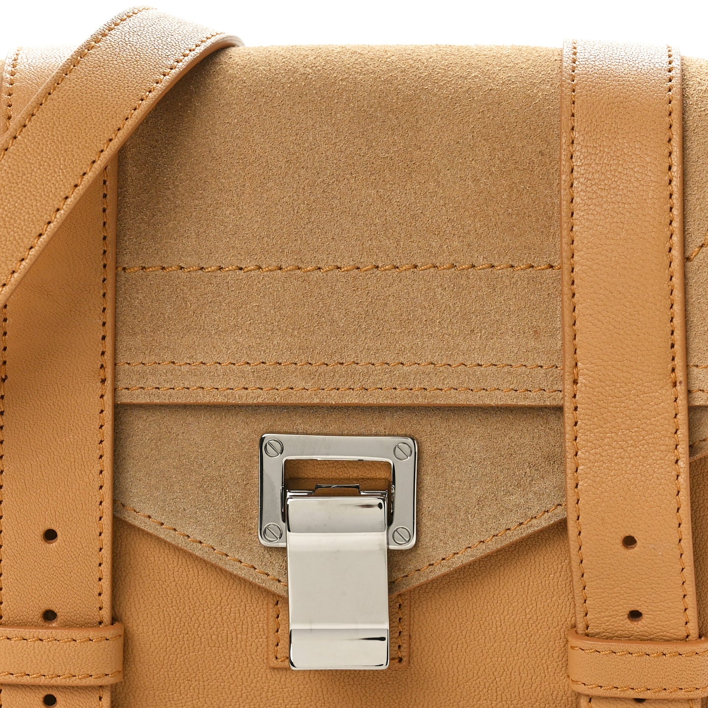 Lambskin Suede PS1 Mini Pouch Messenger Bag Tan