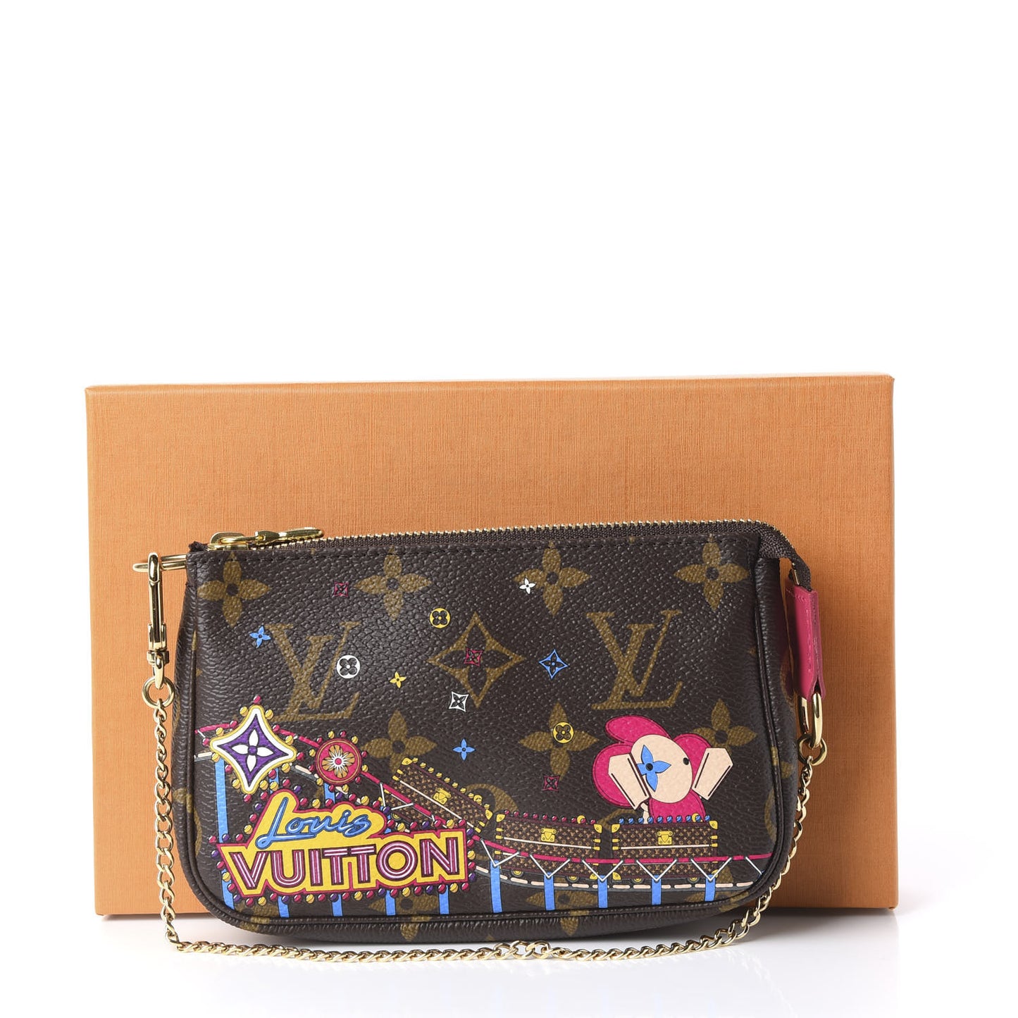 Monogram 2020 Christmas Animation Roller Coaster Mini Pochette Accessories Pivoine