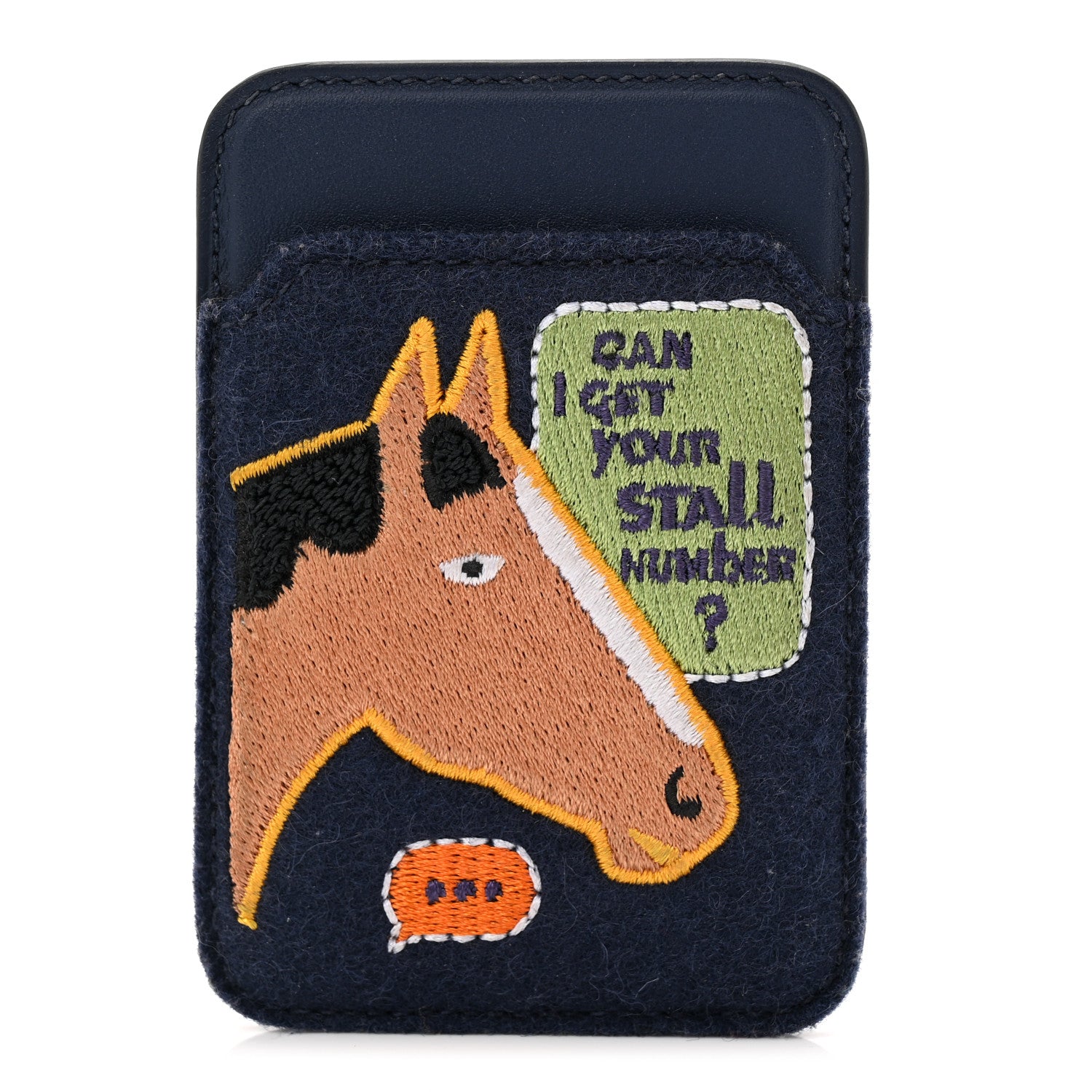 Hermes Swift Feutre Embroidered Stall Number MagSafe Card Holder