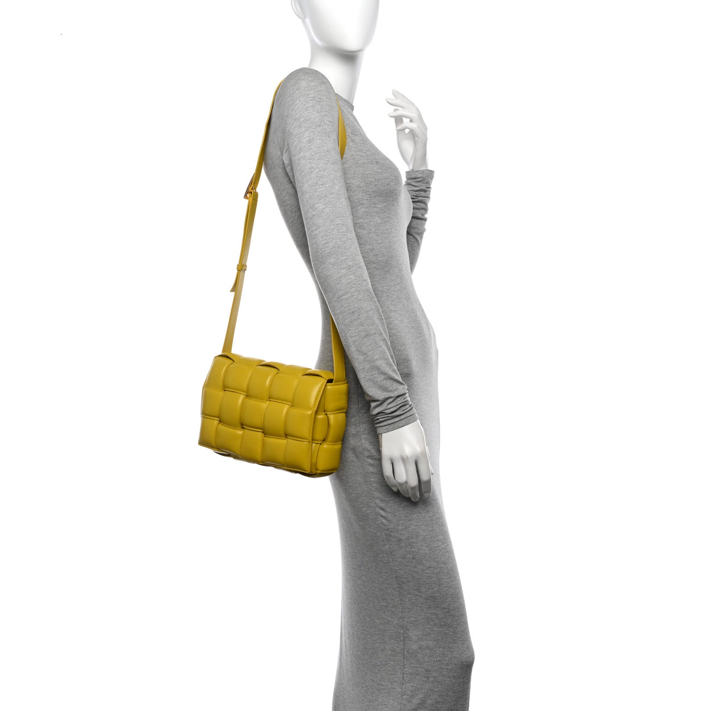Nappa Maxi Intreccio Padded Cassette Crossbody Bag Buttercup